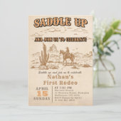 Western Vintage Rodeo Birthday Invitation  (Debout devant)