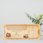 Western Vintage Wedding Ticket Invitation & rsvp (Debout devant)