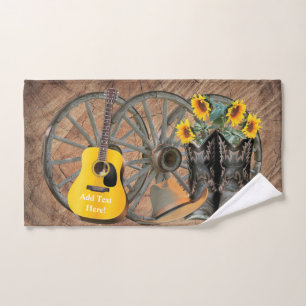 Western Wagon Wheel Guitar Cowboy bottes tournesol