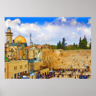 Western Wall in Jerusalem (Wall of Sorrow) Poster