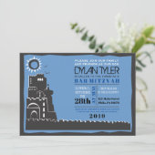 Western Wall Israel Bar Bat mitzvah Invitation (Debout devant)