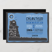 Western Wall Israel Bar Bat mitzvah Invitation (Devant / Derrière)