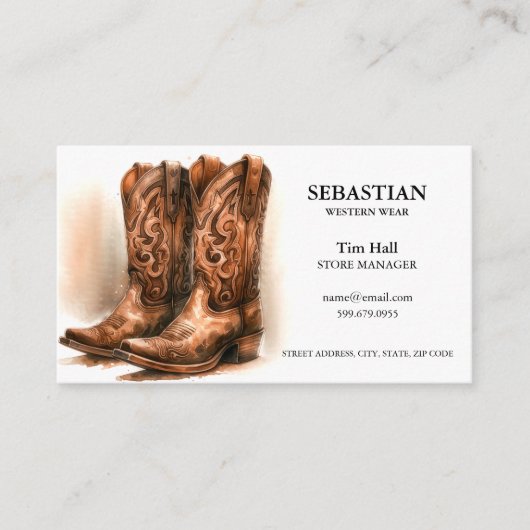 Western Wear QR Code Cartes de visite (Devant)