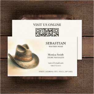 Western Wear QR Code Cartes de visite