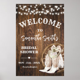 Western Welkom Cowgirl Boots Pet Vrijgezellenfeest Poster