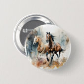 Western wild paard ronde button 5,7 cm (Voorkant /achterkant)