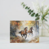 Western Wilde Paard Briefkaart (Staand voorkant)