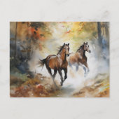 Western Wilde Paard Briefkaart (Voorkant)