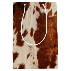Western Wit Bruin Zwart Koeienhuid Medium Cadeauzakje