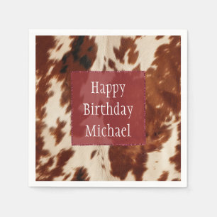 Western wit gevlekt bruin zwart Koeienhuid Servet