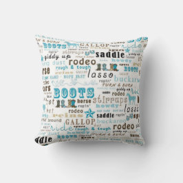 Western Word Art Turquoise MoJo Sierkussen