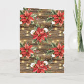 Western zadel rode poinsettias kerst kaart (Achterkant)