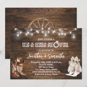 Western Zijn en Haar Trouwdouche Cowboylaarzen Kaart