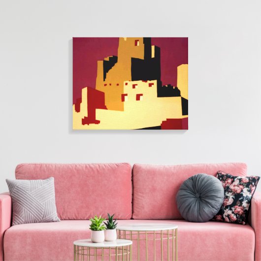 Western - zuidwest - WPA Canvas Afdruk (Insitu (Woonkamer))