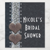 Western zwart glam-leder en diamanten-wijnlabels wijn etiket (Enkel label)