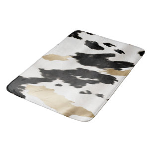 Western Zwart Wit Glam Goud Koeienhuid Badmat