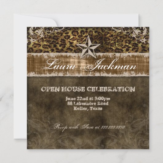 Westerne Afstudeerder-fotokaart Leopard Star Kaart (Voorkant)