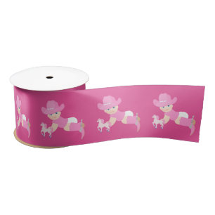 Westerne Ambacht Bloemen Baby Cowgirl Roze Pet Laa Lint