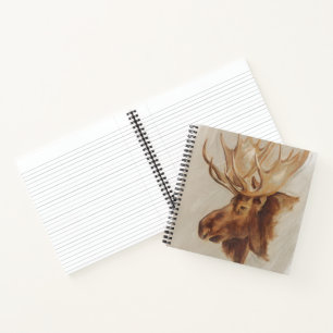 Westerne Amerikaans dieronderzoek Moose Portret Notitieboek