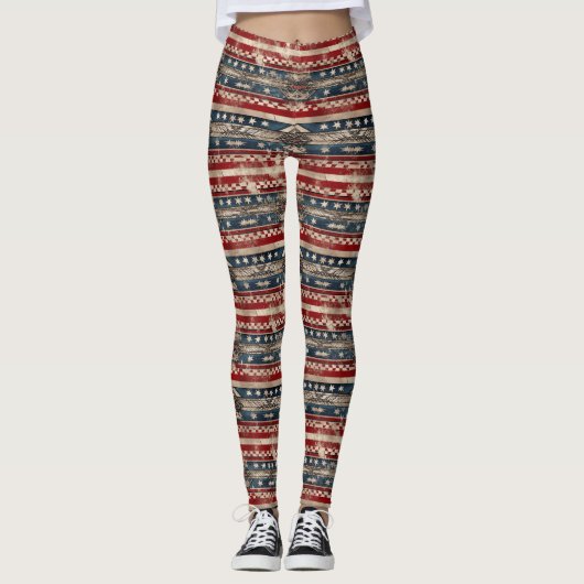 Westerne Amerikaanse vlag Leggings (Voorkant)