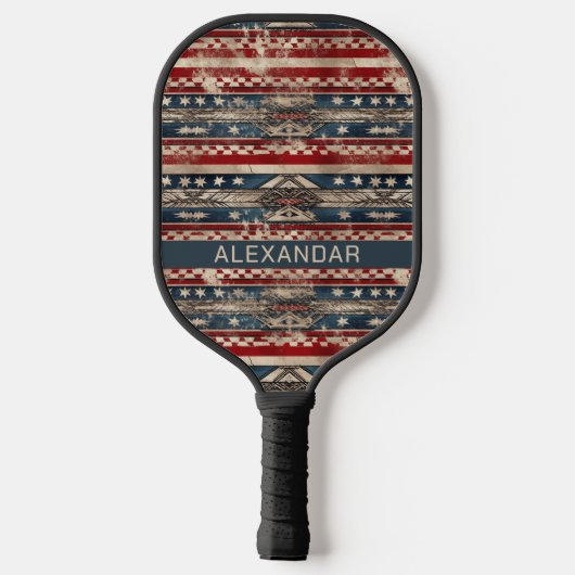 Westerne Amerikaanse vlag Pickleball Paddle (Achterkant)