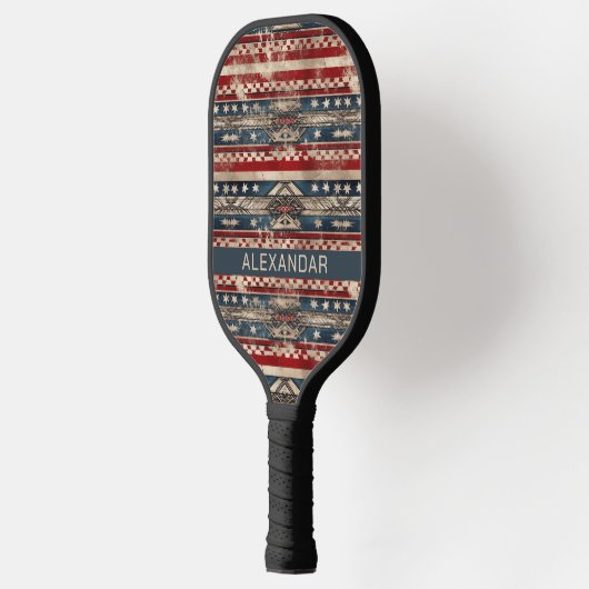 Westerne Amerikaanse vlag Pickleball Paddle (Links)