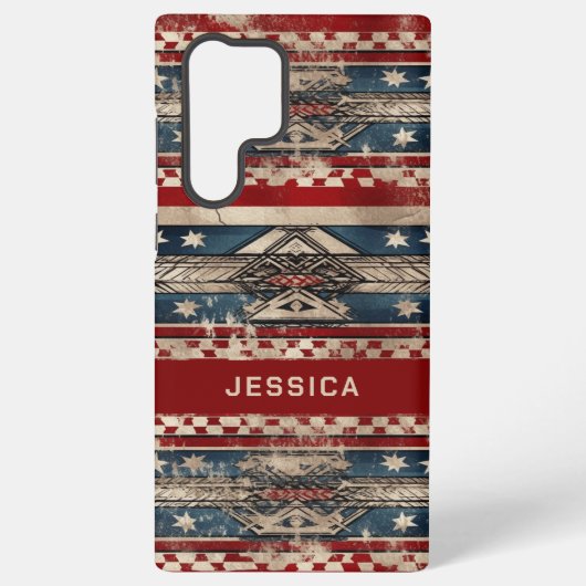 Westerne Amerikaanse vlag Samsung Galaxy Hoesje (Achterkant)