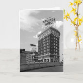 Westerne Auto Sign Black & White Architecture Foto Kaart (Gele Bloem)