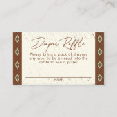 Westerne Aztec Rustic Boho Luier Raffle Kaart (Voorkant)