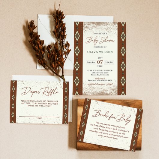 Westerne Aztec Rustic Boho Luier Raffle Kaart