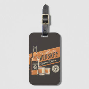 Westerne balk voor persoonlijke whiskey-vloeistoff bagagelabel