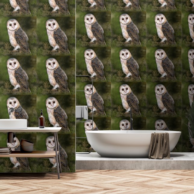 Westerne Barn Owl Behang (Badkamer)