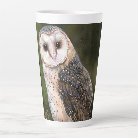 Westerne Barn Owl - Migned Waterverf Painting Art  Latte Mok (Voorkant)