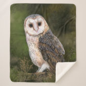 Westerne Barn Owl Sherpa Blanket Sherpa Deken (Voorkant)