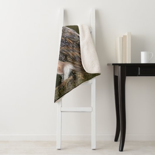 Westerne Barn Owl Sherpa Blanket Sherpa Deken (In situ)