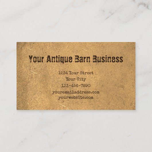Westerne Barn Rustic Sepia Country  textuur Visitekaartje (Achterkant)