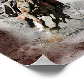 Westerne Barrel Racing Cowgirl Decoupage Print (Hoek)