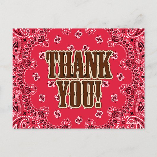 Westerne bedankkaarten briefkaart (Achterkant)