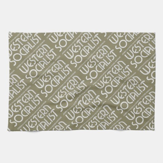 Westerne beige teatowel theedoek (Horizontaal)