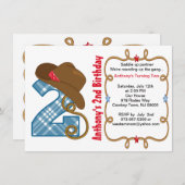 Westerne Big Two Boy Birthday Uitnodiging (Voorkant / Achterkant)