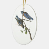 Westerne blauwvogel van Audubon Keramisch Ornament (Links)
