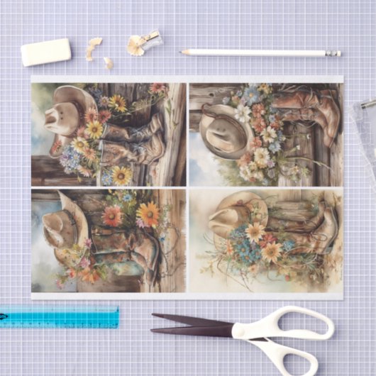 Westerne bloemen tissuepapier (Craft)