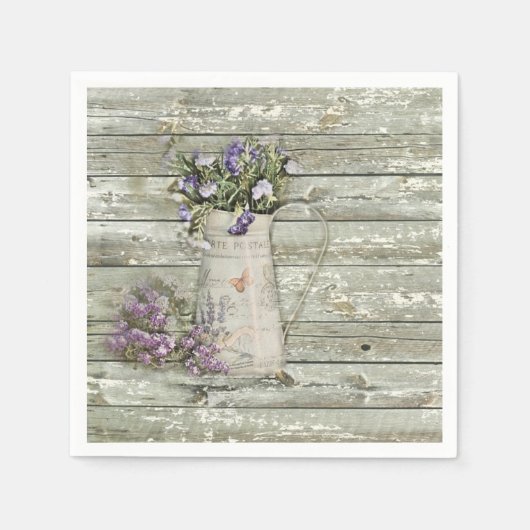  westerne Bloemenschuur Hout Rustiek feest Servet (Voorkant)