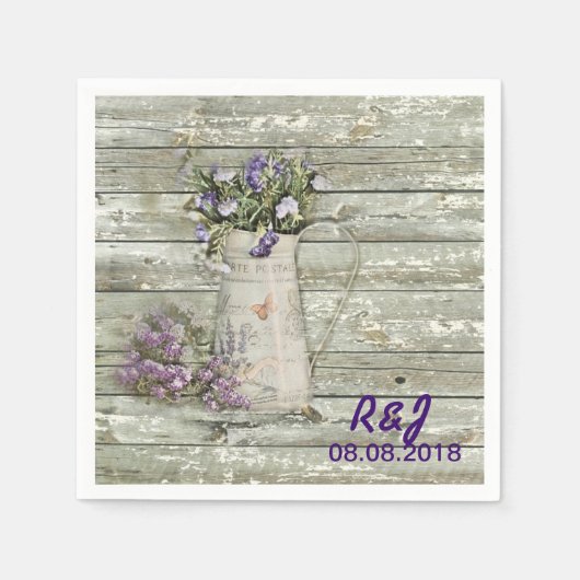  westerne Bloemschuur Hout Schuur Huwelijk Servetten (Voorkant)