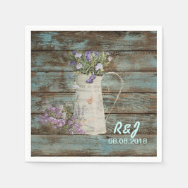 westerne Bloemschuur Hout Schuur Huwelijk Servetten