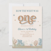 Westerne Blue Cowboy eerste verjaardag Kaart (Voorkant)