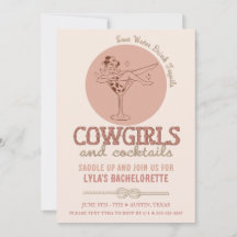 Westerne Blush Cowgirls en cocktails Bachelorette