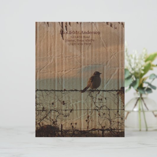 Westerne Boerderij-schuur-bruiloft Gepersonaliseerd Briefhoofd (Staand voorkant)