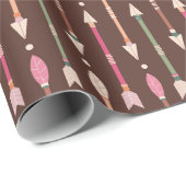 Westerne Boho Arrows Desert Cowgirl Pattern Cadeaupapier (Rol Hoek)