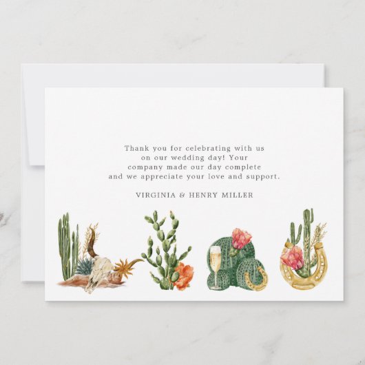 Westerne Boho Bedankkaart (Achterkant)